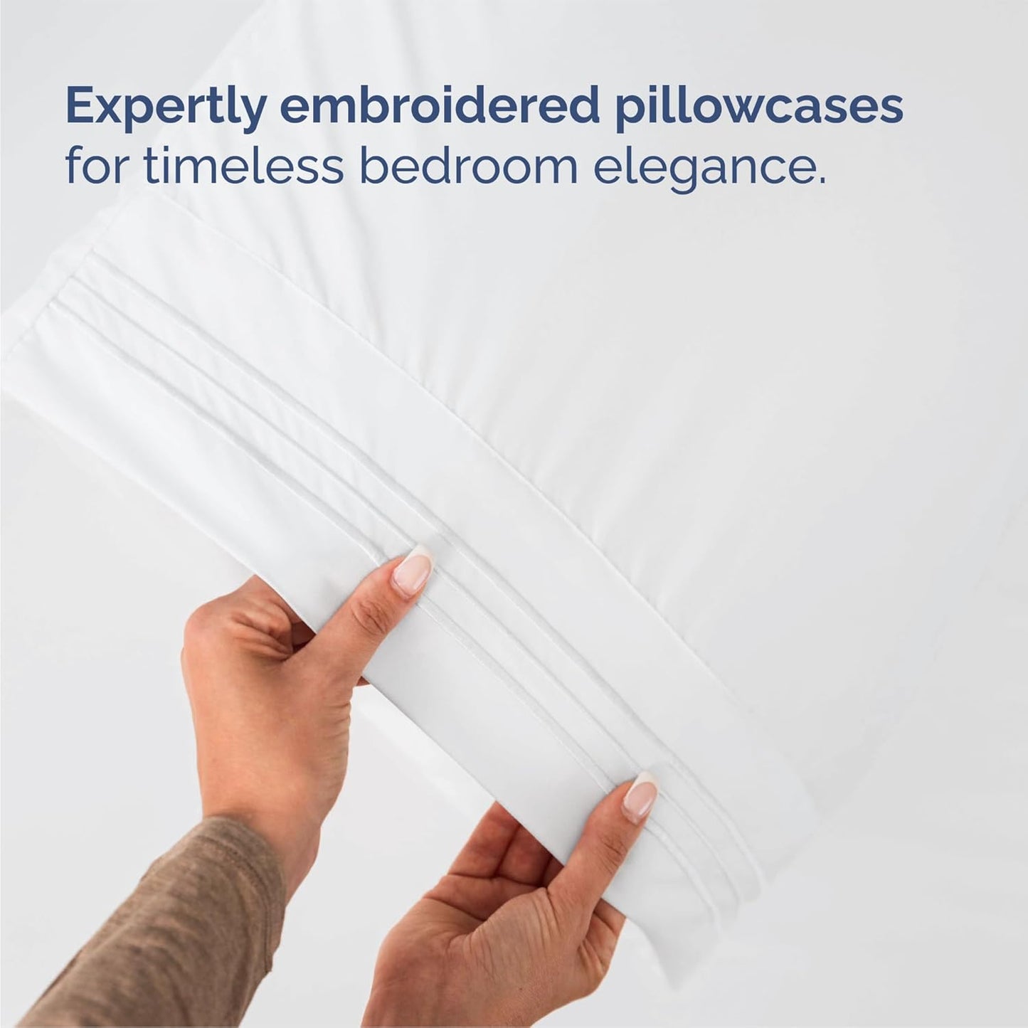 Luxurious Queen Size 4-Piece Cooling Sheet Set - Deep Pocket, Wrinkle-Free, Oeko-Tex Certified - Crisp White