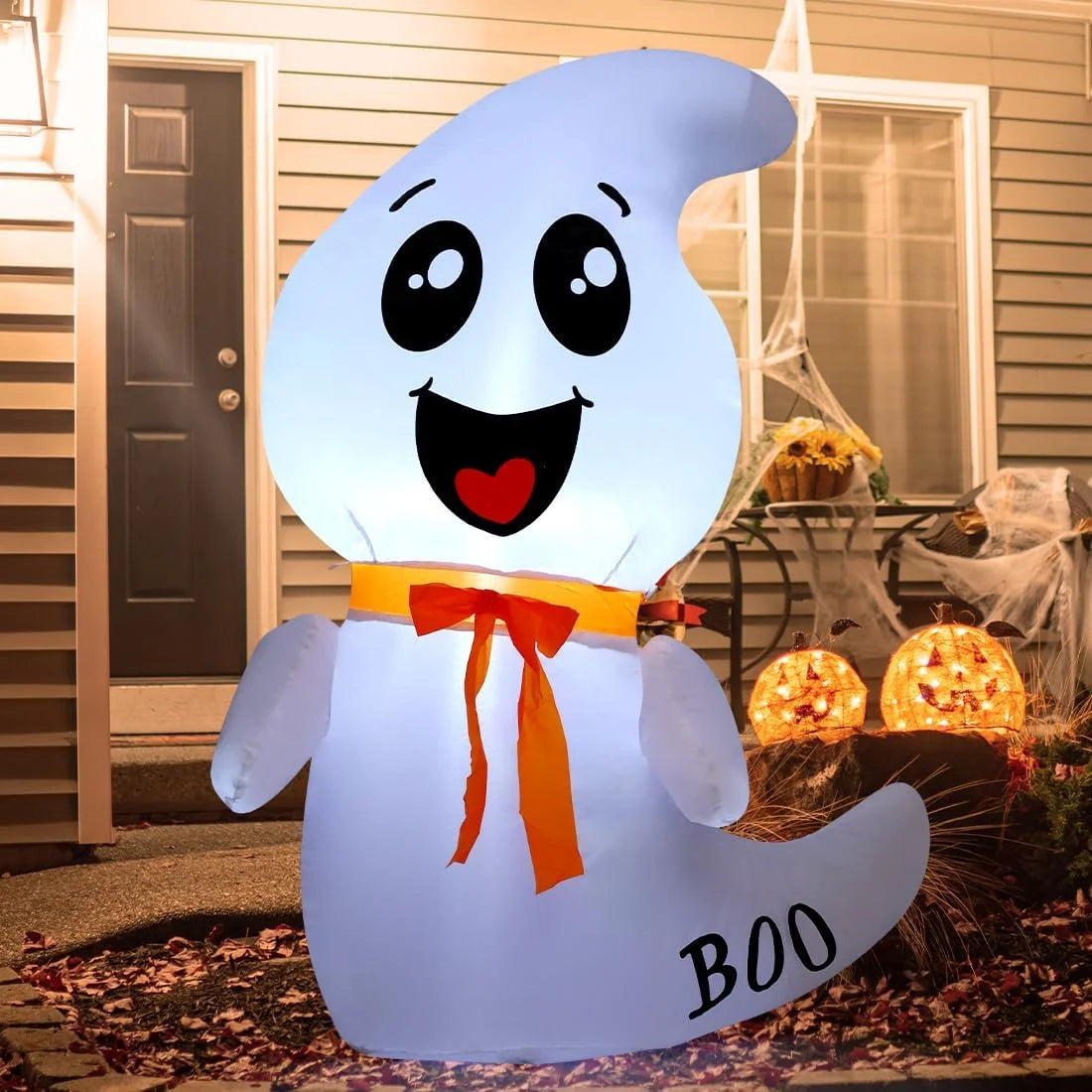 Make Your Halloween Spooktacular with Our 4 FT Inflatable Ghost – The Cute, Glow-in-the-Dark, Hauntingly Fun Decoration for Your Indoor and Outdoor Haunt!