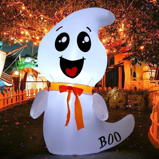 Make Your Halloween Spooktacular with Our 4 FT Inflatable Ghost – The Cute, Glow-in-the-Dark, Hauntingly Fun Decoration for Your Indoor and Outdoor Haunt!