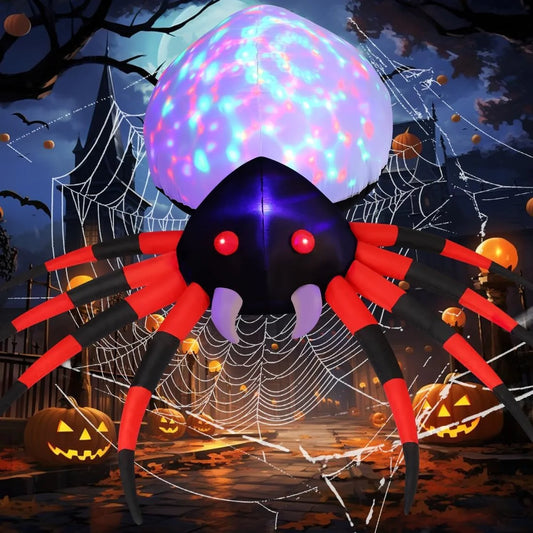 Halloween Inflatable 8.5 FT Halloween Spider Inflatable, Giant Blow up Spider with Built-In Lights, Outdoor Inflatable Halloween Decorations Halloween Blowup for Holiday/Party/Yard